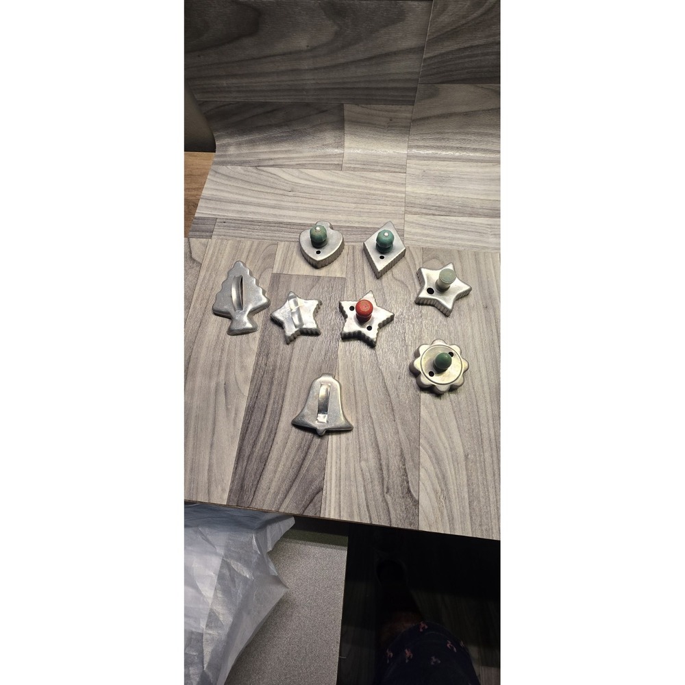 Set Of 8 vintage aluminum cookie cutters